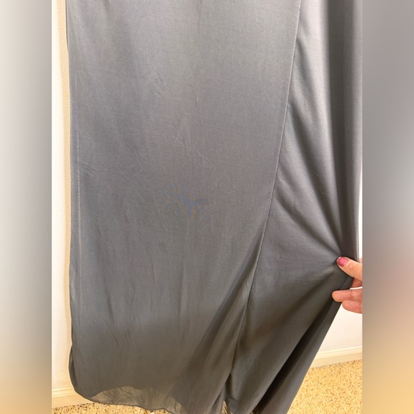 Azazie Leandra Steel Gray chiffon Gown - Picture 10 of 10
